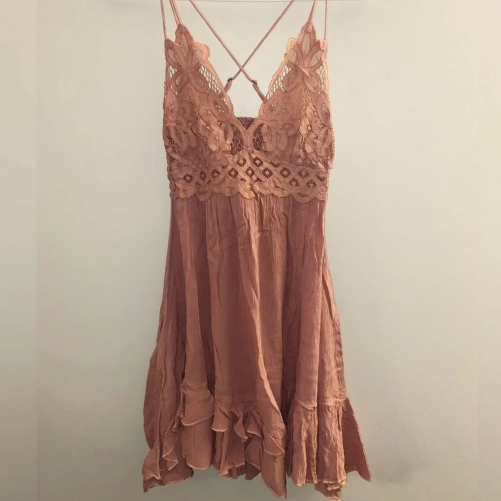 Free People Adella Slip Dress Size XS Rose Pink 🌷 - Picture 4 of 6